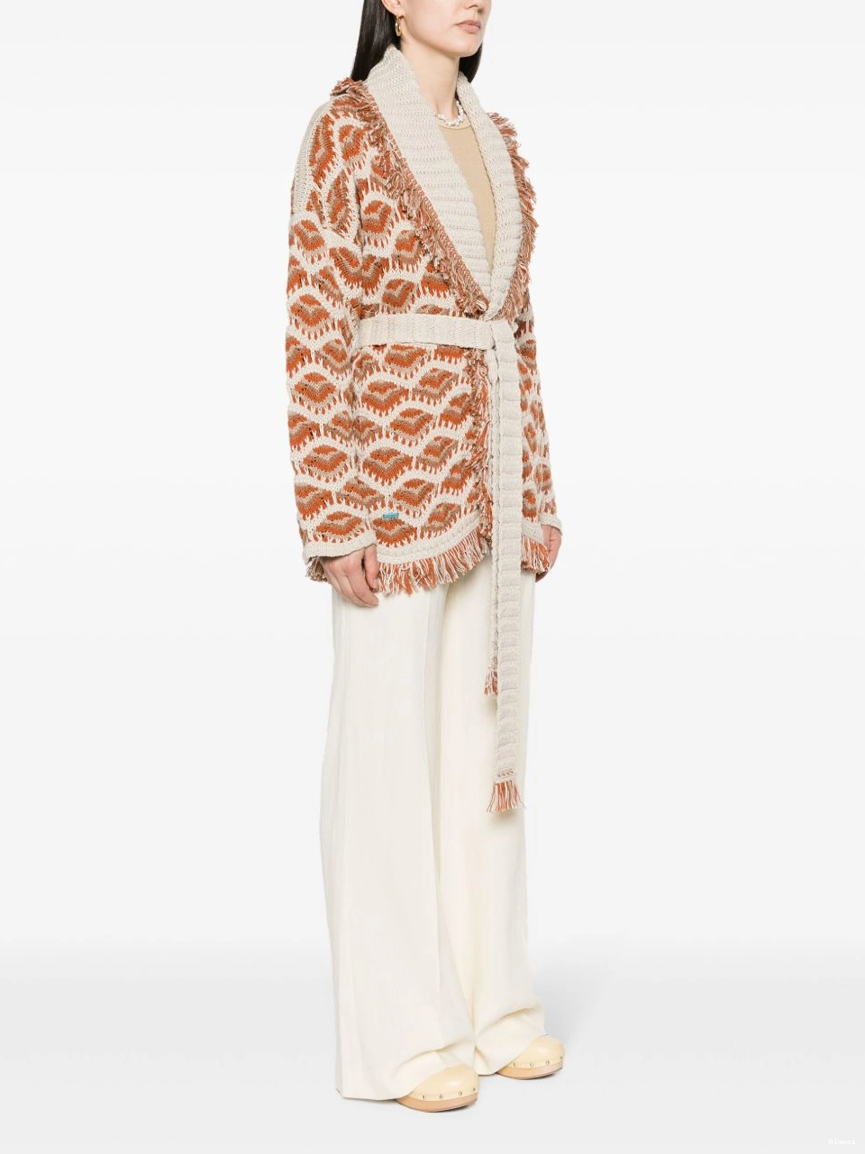 Cheap patterned-intarsia Women Hawa Alanui cardigan Mahal 0730